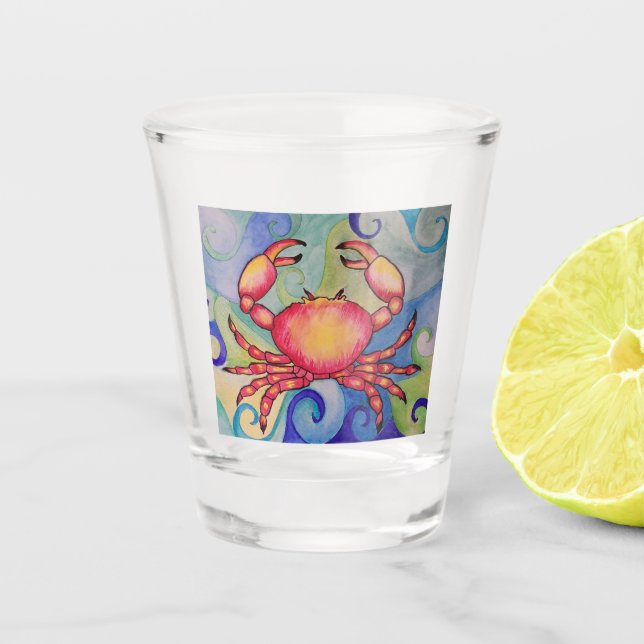 Joyeux verre de verre de crabe (Devant)