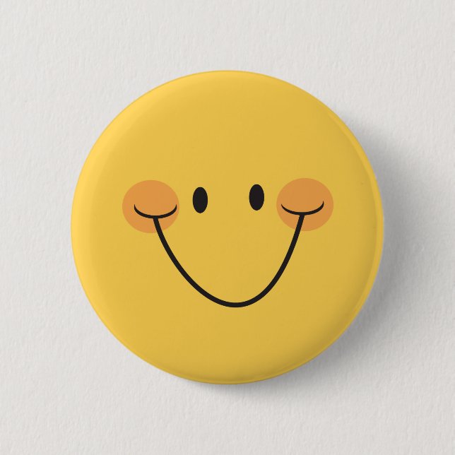 Joyeux visage, bouton à pinceau jaune ou badge (Devant)