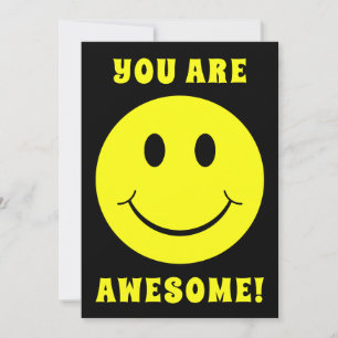 Joyeux Visage Jaune Tu Es Une Magnifique Carte