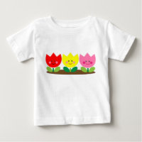 Joyeux visage Tulip Fleurs Jardin art T-shirt