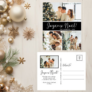 Joyeux Weihnachten 4 Foto Holiday Postkarte