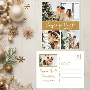 Joyeux Weihnachten 4 Foto Holiday Postkarte