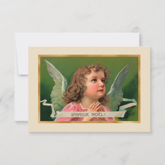 Joyeux Weihnachten Angel Card oder Einladung (Vorderseite)