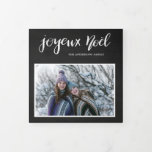 Joyeux-Weihnachten| Chalkboard Vintages Multi-Foto Dreifach Gefaltete Urlaubskarte<br><div class="desc">Joyeux-Weihnachten| Chalkboard Vintages Multi-Foto</div>