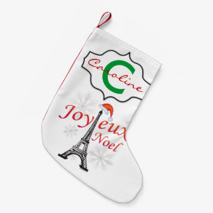 Joyeux Weihnachten Eiffel Tower Personalisiert Kleiner Weihnachtsstrumpf