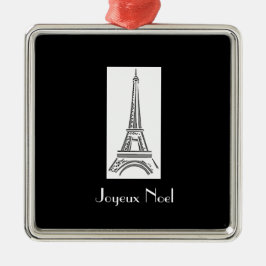 Joyeux Weihnachten Eiffelturm Französische Weihnac Ornament Aus Metall