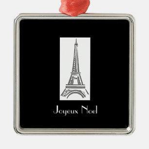 Joyeux Weihnachten Eiffelturm Französische Weihnac Ornament Aus Metall