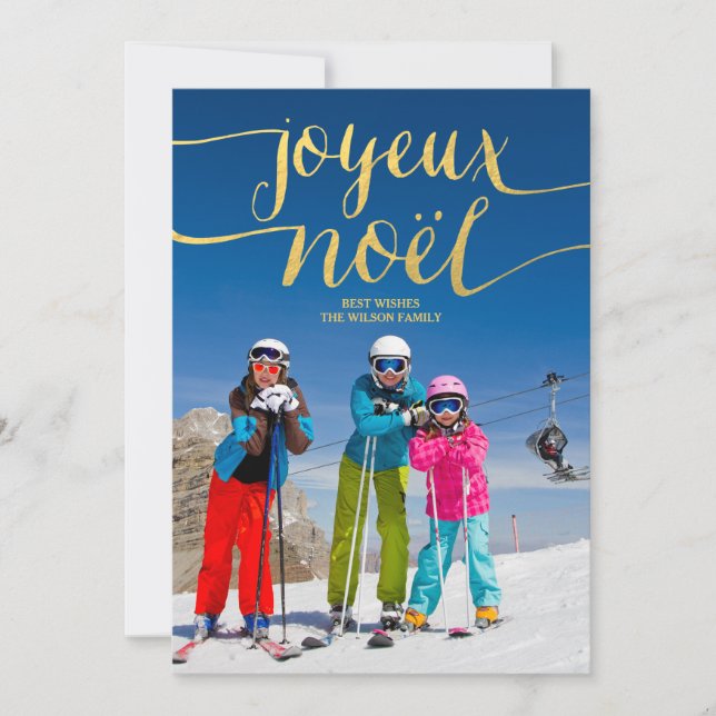 Joyeux Weihnachten | Fotokarte für den Urlaub (Vorderseite)