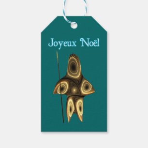 Joyeux Weihnachten - Fraktal Inuit Hunter Geschenkanhänger