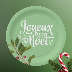 Joyeux Weihnachten Französisch Frohe Weihnachten R Pappteller