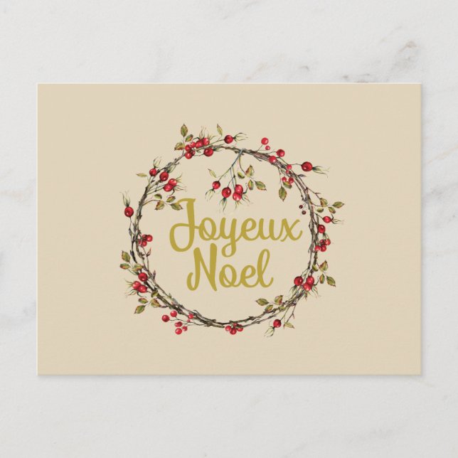 Joyeux Weihnachten Französisch Rustikale Weihnacht (Vorderseite)