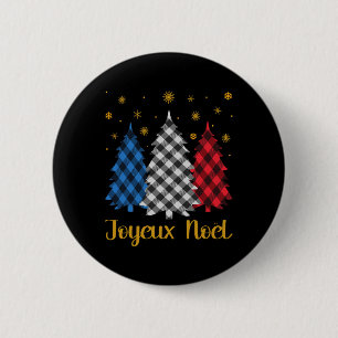 Joyeux Weihnachten Französische Flagge Merry Chris Button