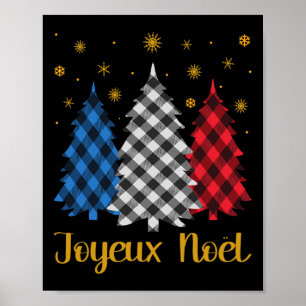 Joyeux Weihnachten Französische Flagge Merry Chris Poster
