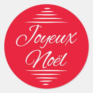 Joyeux-Weihnachten - französische Weihnachtswüns Runder Aufkleber
