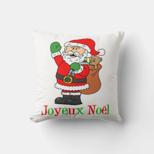 Joyeux Weihnachten French Christmas Santa Kissen
