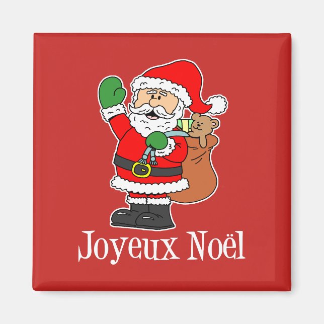 Joyeux Weihnachten French Christmas Santa Magnet (Vorne)