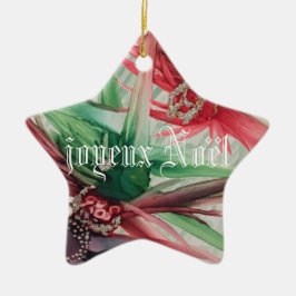 Joyeux Weihnachten / Frohe Weihnachten auf Französ Keramik Ornament