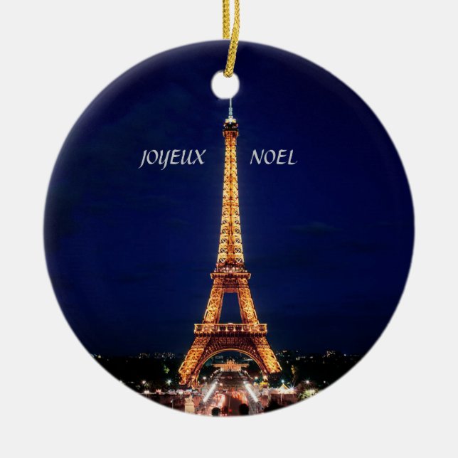 JOYEUX, WEIHNACHTEN (FROHE WEIHNACHTEN) KERAMIKORNAMENT (Vorne)