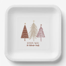 Joyeux Weihnachten Frohe Weihnachtsbaumen Holiday  Pappteller