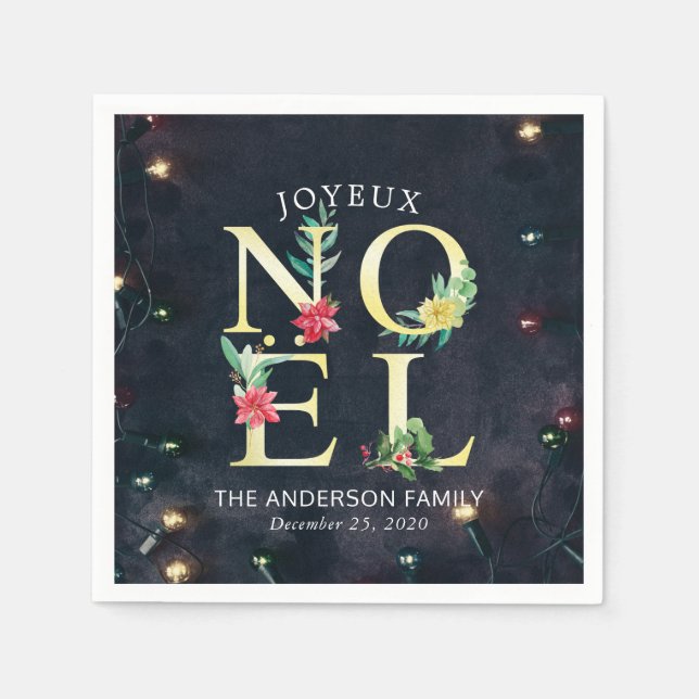Joyeux Weihnachten Frohe Weihnachtswünsche Neues J Serviette (Vorderseite)
