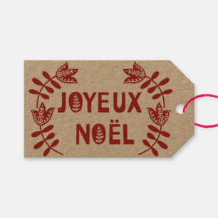Joyeux Weihnachten Gift Tags Geschenkanhänger