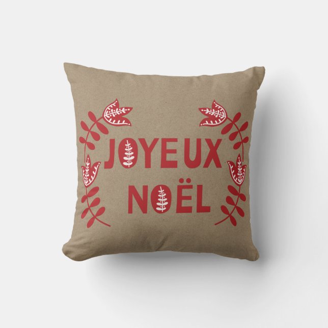 Joyeux Weihnachten-Kissen Kissen (Vorderseite)