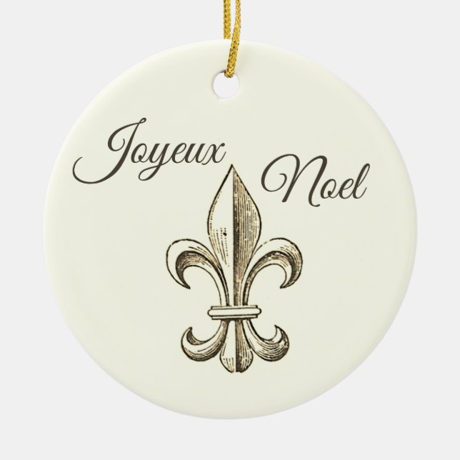 Joyeux Weihnachten Lilie Weihnachtsfeier Keramik Ornament (Vorne)