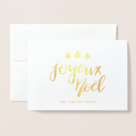 Joyeux Weihnachten Minimalistisch Typografie Weihn Folienkarte