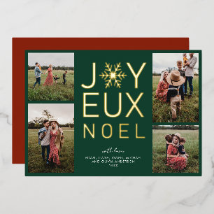 Joyeux Weihnachten Moderne und klassische Foil Hol Folieneinladung