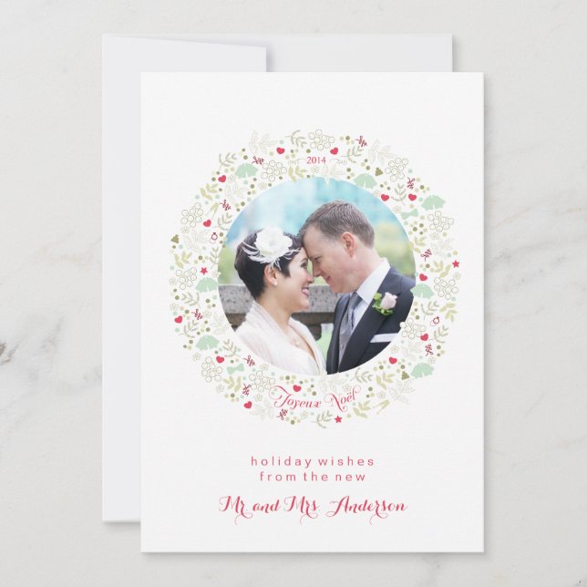 Joyeux Weihnachten Newlyw Christmas Card (Vorderseite)