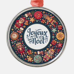 Joyeux Weihnachten Ornament Aus Metall