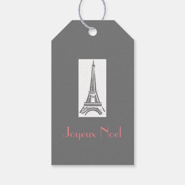 Joyeux Weihnachten Paris Weihnachtsgeschenk-Tag Geschenkanhänger (Vorderseite)