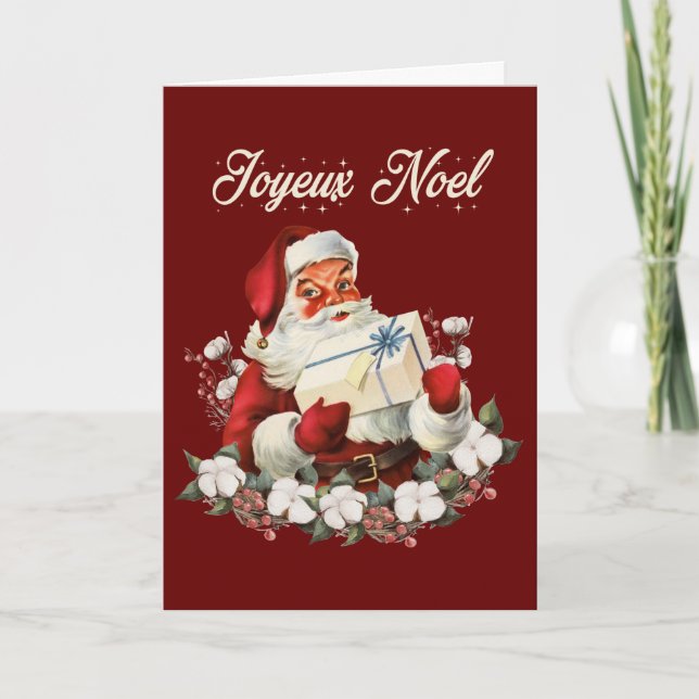 Joyeux Weihnachten Red Christmas Vintag Santa (Vorderseite)