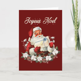 Joyeux Weihnachten Red Christmas Vintag Santa