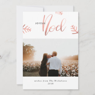 Joyeux Weihnachten Rose Gold Typografie Weihnachts