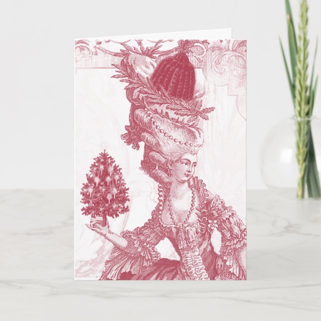 Joyeux-Weihnachten (rouge) Feiertagskarte (Vorderseite)