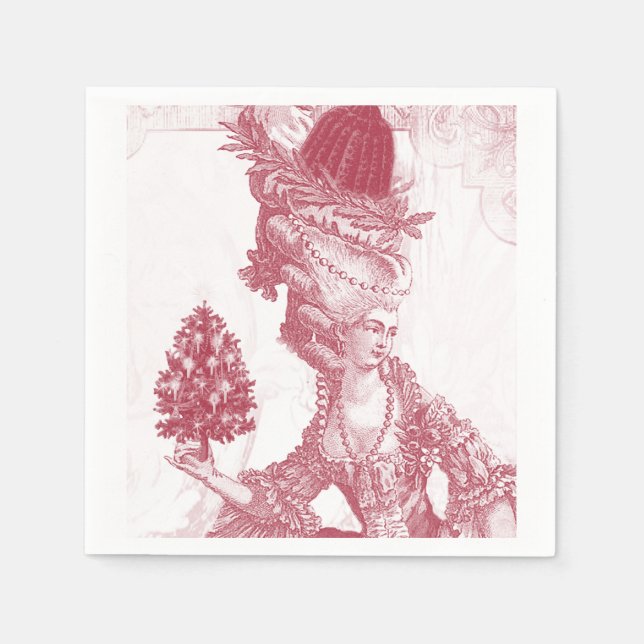 Joyeux Weihnachten (rouge) Frohe Weihnachten Serviette (Vorderseite)