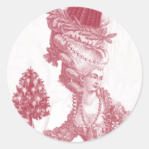 Joyeux-Weihnachten (rouge) Runder Aufkleber