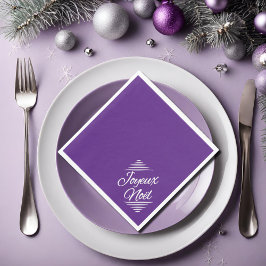 Joyeux Weihnachten - Royal lila Serviette