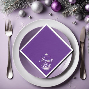 Joyeux Weihnachten - Royal lila Serviette