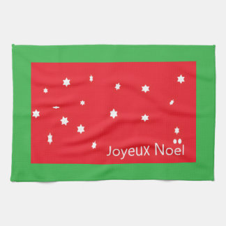 Joyeux Weihnachten Schneeflocken Küchentuch
