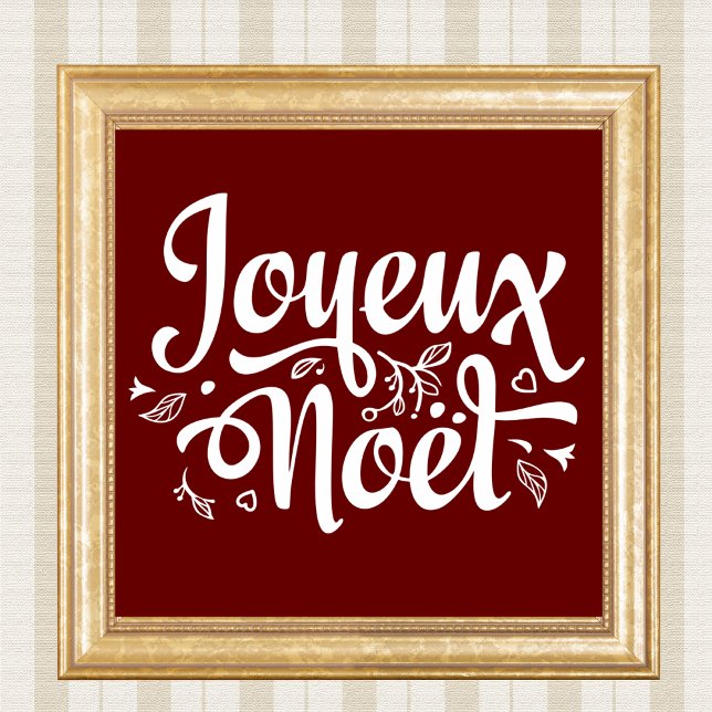 Joyeux Weihnachten Simple Red French Christmas Poster (Von Creator hochgeladen)