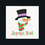 Joyeux Weihnachten Snowman French Christmas Napkin Serviette<br><div class="desc">Joyeux Weihnachten Snowman Französisch Weihnachten Napkins. Sagen Sie "Frohe Weihnachten" auf Französisch mit diesen niedlichen,  Schneemann Cartoon Servietten. Ideal für jeden französischen Haushalt,  der ein Weihnachtsfest im Party hat. Holen Sie Ihre Gäste in festlicher Stimmung mit diesen Französisch,  Ferien-Servietten.</div>