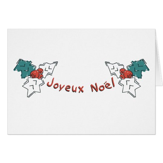 Joyeux Weihnachten-Stechpalme Karte