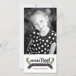 Joyeux Weihnachten Vertical Holiday Foto Card