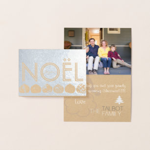 Joyeux Weihnachten Weihnachtsbaum Santa Foto Foil Folienkarte