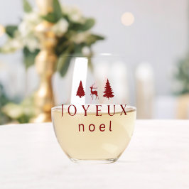 Joyeux Weihnachten Weihnachtsdesign mit Schneefloc Weinglas Ohne Stiel