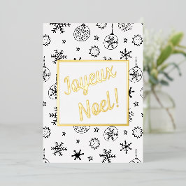 Joyeux Weihnachten! Weihnachtsfeiertag mit Ihren W Folien Feiertagskarte