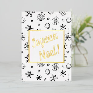 Joyeux Weihnachten! Weihnachtsfeiertag mit Ihren W Folien Feiertagskarte