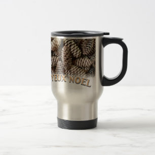 Joyeux Weihnachten Weihnachtsfeiertag Pine Cone Reisebecher